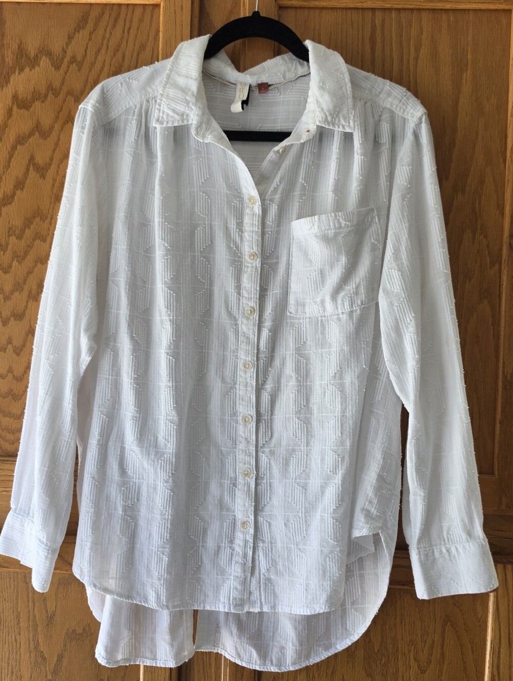 Pilcro Anthropologie The Theresa Lace-Up Buttondown White Blouse